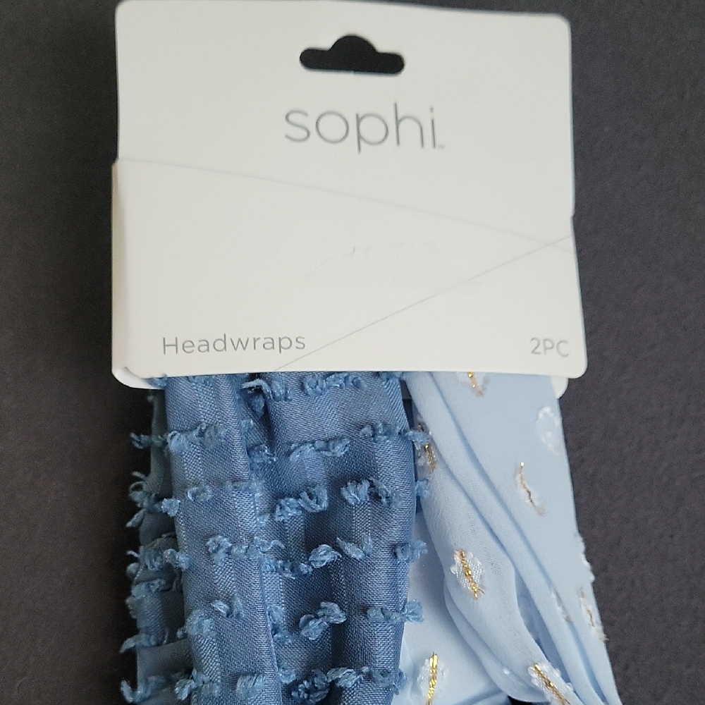 Sophi Blue and Gold Headwrap Set